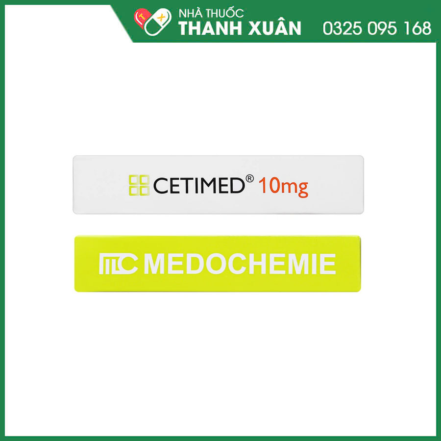 Cetimed 10mg giảm các triệu chứng dị ứng về mũi và mắt, giảm các triệu chứng mày đay
